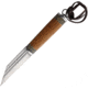 Windlass Viking Huntsmans Hadseax Knife, 4.25 satin finish stainless blade, Brown wood and sculpted bone handle, 404538