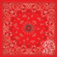 Zan Headgear Bandanna, Cotton, Red Paisley B003