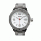 Zippo Work Classic Solid Stainless Steel Watch, White Dial &amp; Solid Stainless Steel Band 45006