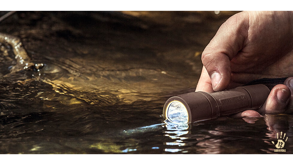 12 Survivors GeoSpark Waterproof Flashlight,150 Lumens TS23001