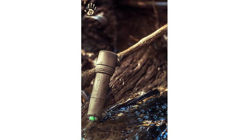 12 Survivors GeoSpark Waterproof Flashlight,150 Lumens TS23001