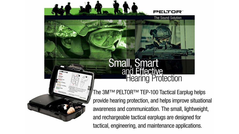 3M PELTOR Tactical Earplug TEP-100, 1 Kit EA/Case