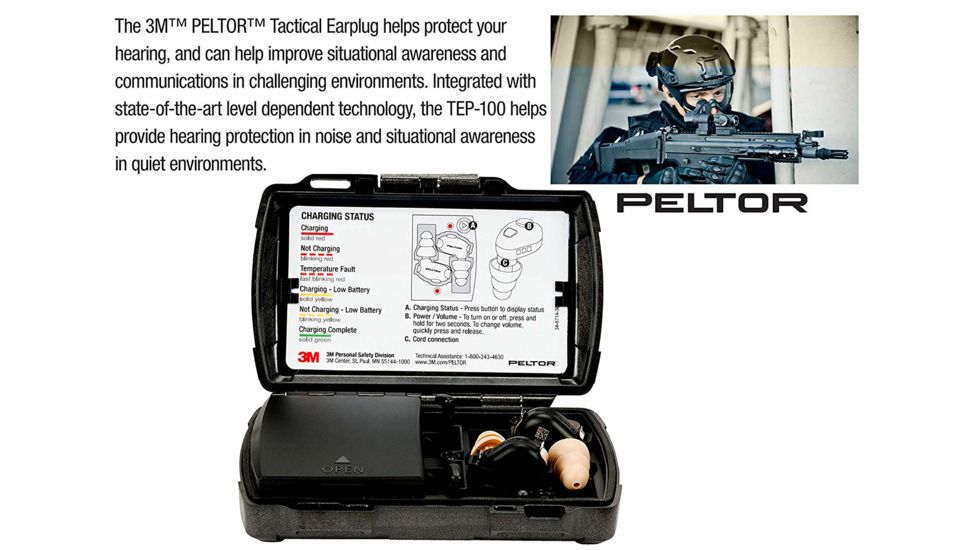 3M PELTOR Tactical Earplug TEP-100, 1 Kit EA/Case