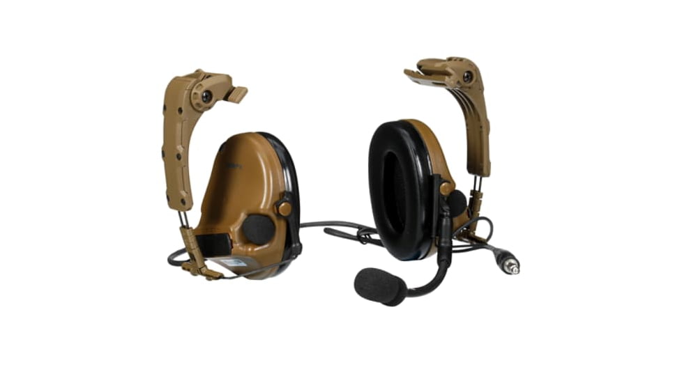 3M V Headset, w/ IHPS Attachment, Single Lead, Coyote Brown, MT20H682HPS-47 CY