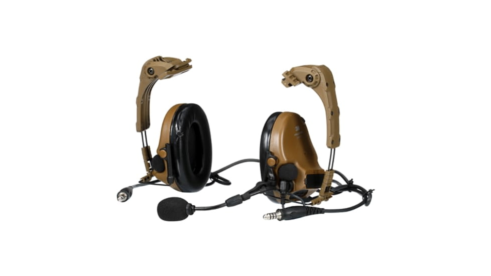 3M VI NIB Headset w/IHPS Attachment, Dual Lead, Coyote Brown, MT20H682HPS-19N CY