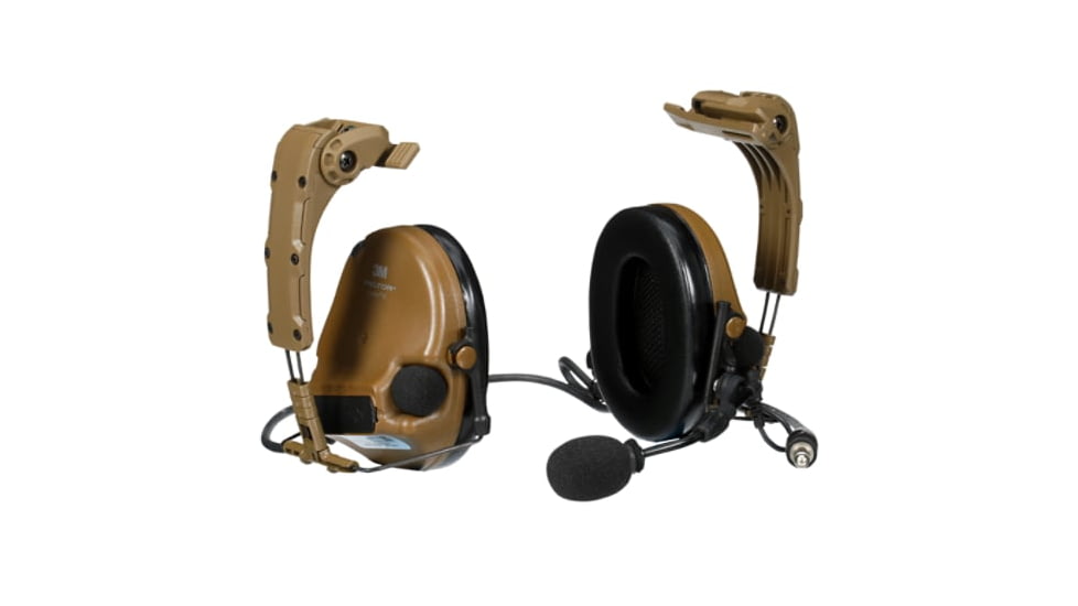 3M VI NIB Headset w/IHPS Attachment, Single Lead, Coyote Brown, MT20H682HPS-47N CY