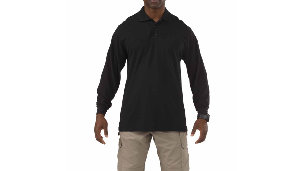 5.11 Tactical Professional Long Sleeve Polo - Men's, 4XL, Tall, Black, 42056T-019-4XL