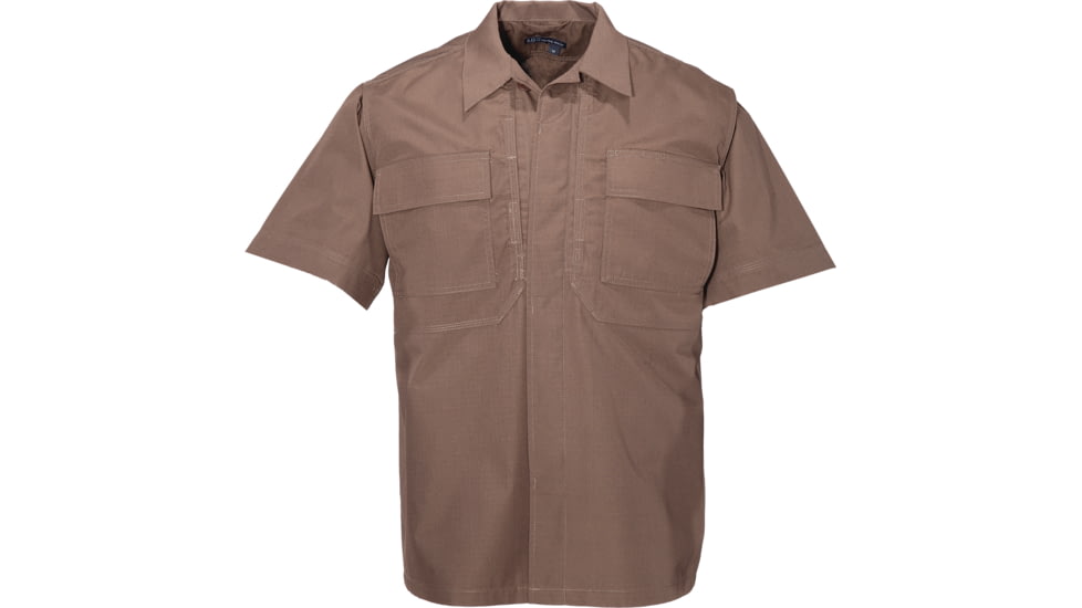 5.11 Tactical TDU Short Sleeve Shirt - Poly/Cotton Ripstop - Brown - XL 71001-108-XL