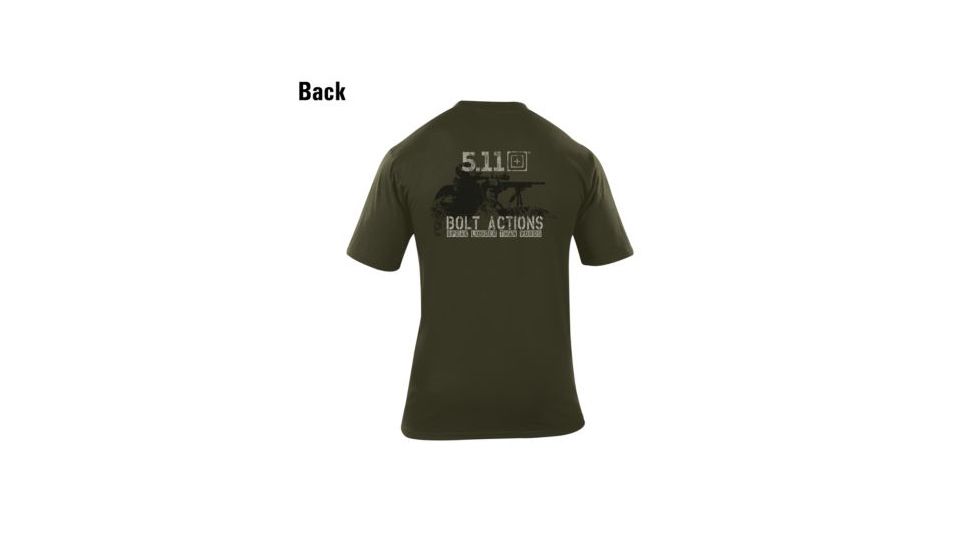 5.11 Tactical 40088B-182 5.11 Tactical Short Sleeve Logo Tee Bolt Action OD Green