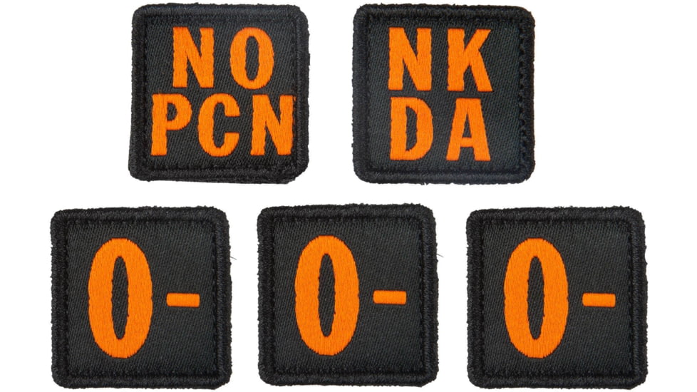 5.11 Tactical Blood Type Patch Kit, O Negative - Unisex, Multi, 1 SZ, 81322ON-999-1 SZ