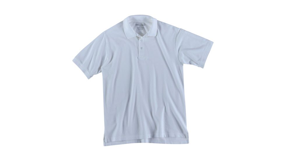 5.11 Tactical Short Sleeve Utility Polo Shirt, Tall - Men's, White, L, 41180T-010-L
