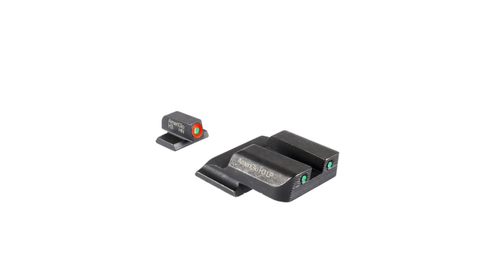 Ameriglo Trooper Tritium Handgun Sight Set for S&amp;W M&amp;P Shield Excludes EZ Green Rear Green with LumiGreen Front 813BCF9E, SW-823