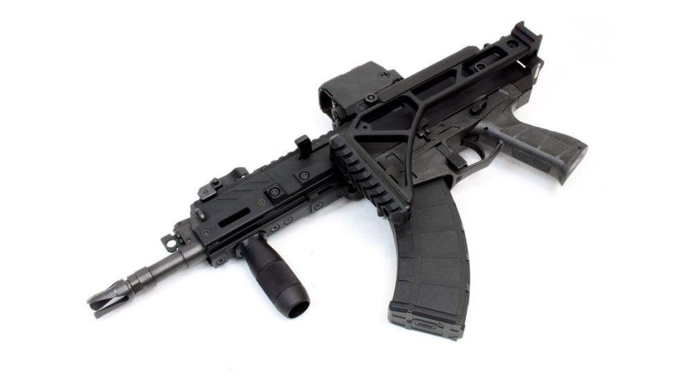 A3 Industries Compact Modular Vertical Foregrips, Compact Single-Slot M-Lok Mounting Base With 2In Grooved Grip, Aluminum, Black, VFG-152