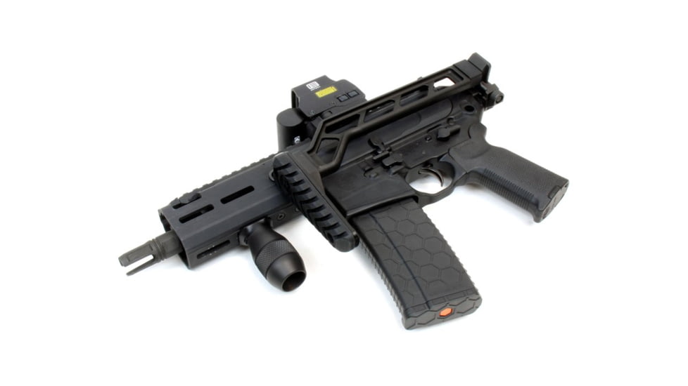 A3 Industries Compact Modular Vertical Foregrips, Compact Single-Slot M-Lok Mounting Base With 2In Grooved Grip, Aluminum, Black, VFG-152