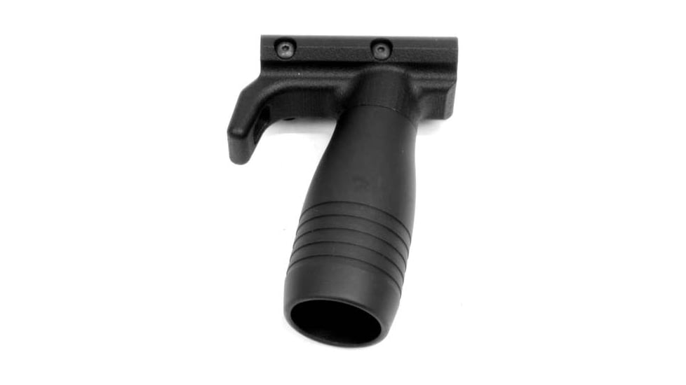 A3 Industries Modular Vertical Foregrip For B&amp;T GHM-K, 100 Degree, w/ Hand-Stop And 2.75In HK Grooved Aluminum Grip, Polymer Base, Black, VFG-146