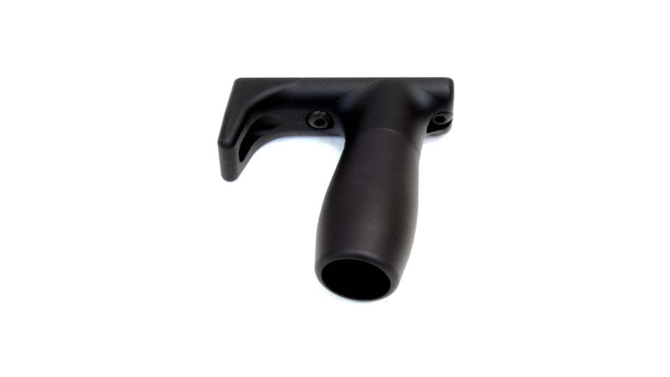 A3 Industries Compact Shorty Vertical Grip w/ Integrated Handstop, 100 Degree, 2.00In Grooved Aluminum Grip, Aluminum Base, Black, VFG-140