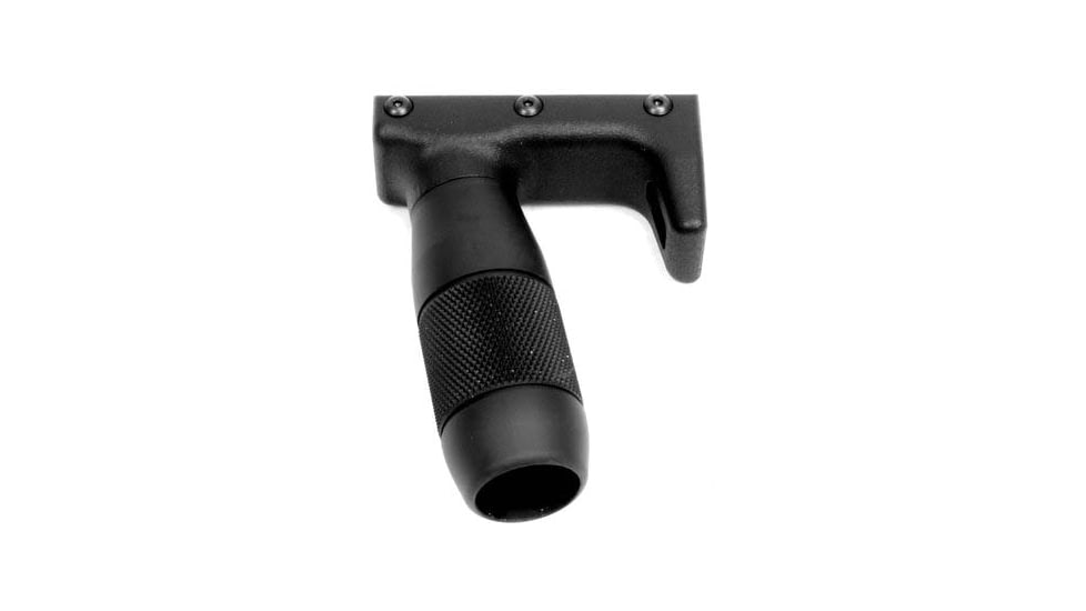 A3 Industries Modular Vertical Foregrips, 100 Degree, Picatinny, w/ Handstop, 3.00In Knurled Aluminum Grip, Polymer Base, Black, VFG-132