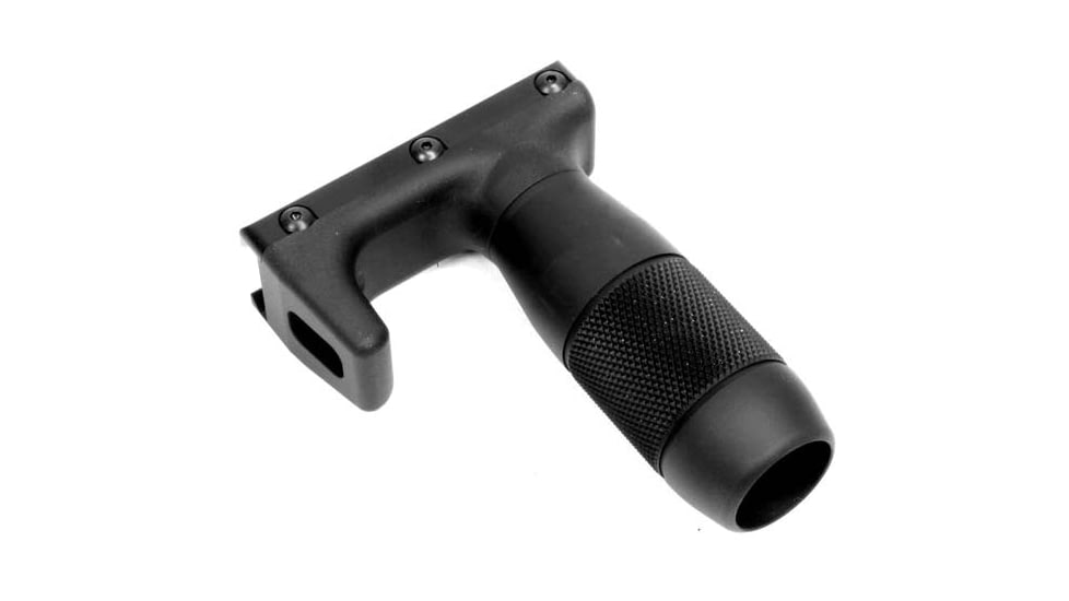 A3 Industries Picatinny Modular Vertical Foregrips w/ Integrated Handstop, 3in Knurled Aluminum Grip, Polymer Base, Black, VFG-127