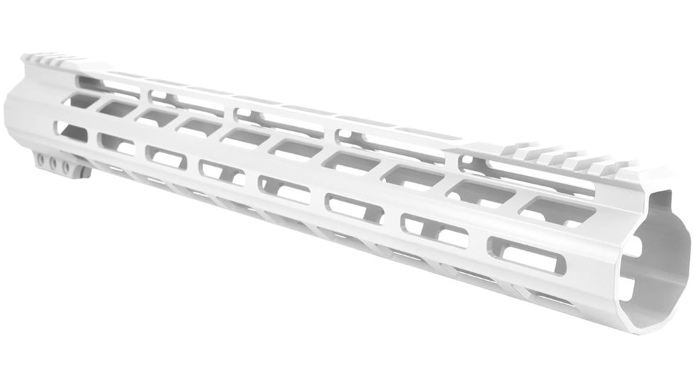 ABC RIFLE COMPANY Super Slim Free Float Hybrid Top Cut AR-15 M-LOK Handguard, 15in, Cerakote White, HG15-TC-ML15-STW