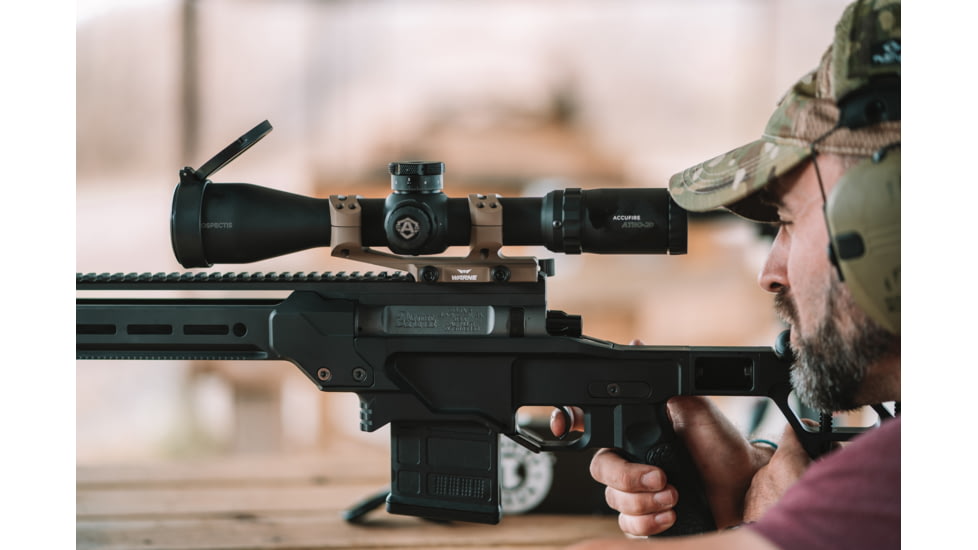 Accufire Technology Prospectis ATRO-20 Rifle Scope, 2.5-20x50mm, 34mm Tube, First Focal Plane, Mil-Comp Reticle, Black, ACC-PT20-2020G1