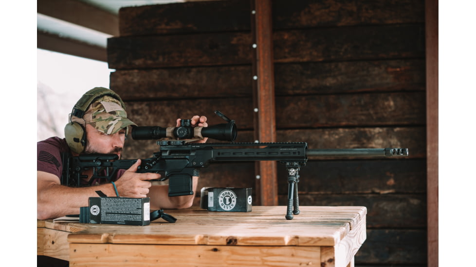 Accufire Technology Prospectis ATRO-20 Rifle Scope, 2.5-20x50mm, 34mm Tube, First Focal Plane, Mil-Comp Reticle, Black, ACC-PT20-2020G1