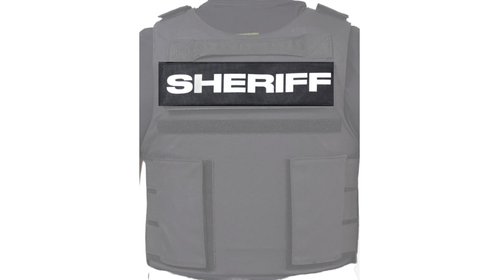 Ace Link Armor Sheriff Patch, White On Black, B-TG-ID-SHE-WH-BLK