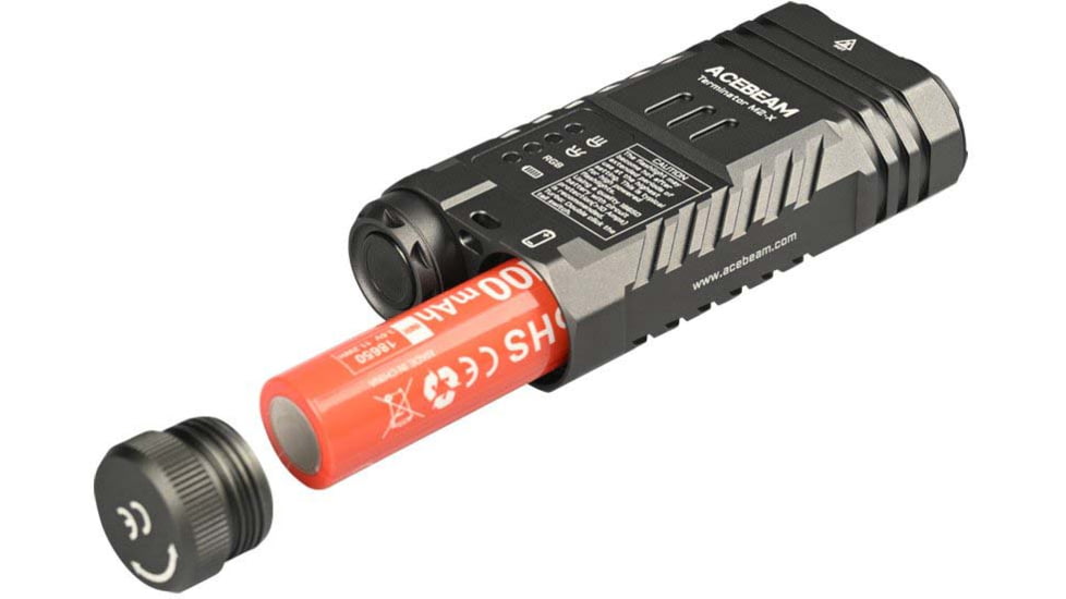 Acebeam EDC Terminator M2-X Flashlights, Li-Ion Battery, 3200 Lumens w/RGB, Grey, M2-X
