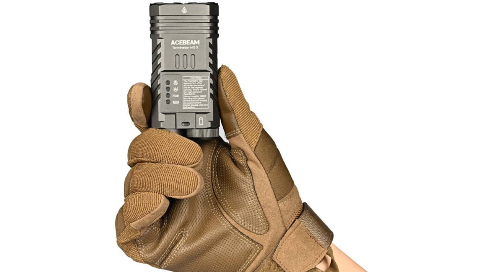 Acebeam EDC Terminator M2-X Flashlights, Li-Ion Battery, 3200 Lumens w/RGB, Grey, M2-X