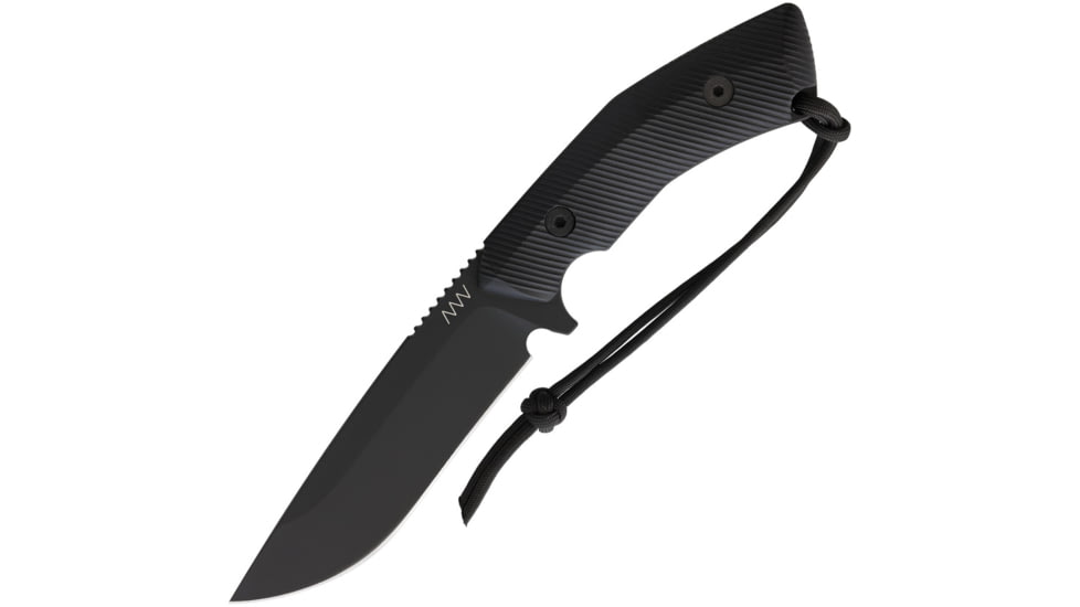 Acta Non Verba Knives M200 HT Tactical Knife, 5.25 black DLC coated Bohler N690 stainless blade, Black sculpted G10 handle, ANVM200-001