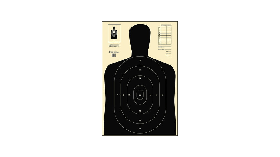 Action Target B-27E Economy Silhouette Target 100 Per Case, Black, B-27E BLACK