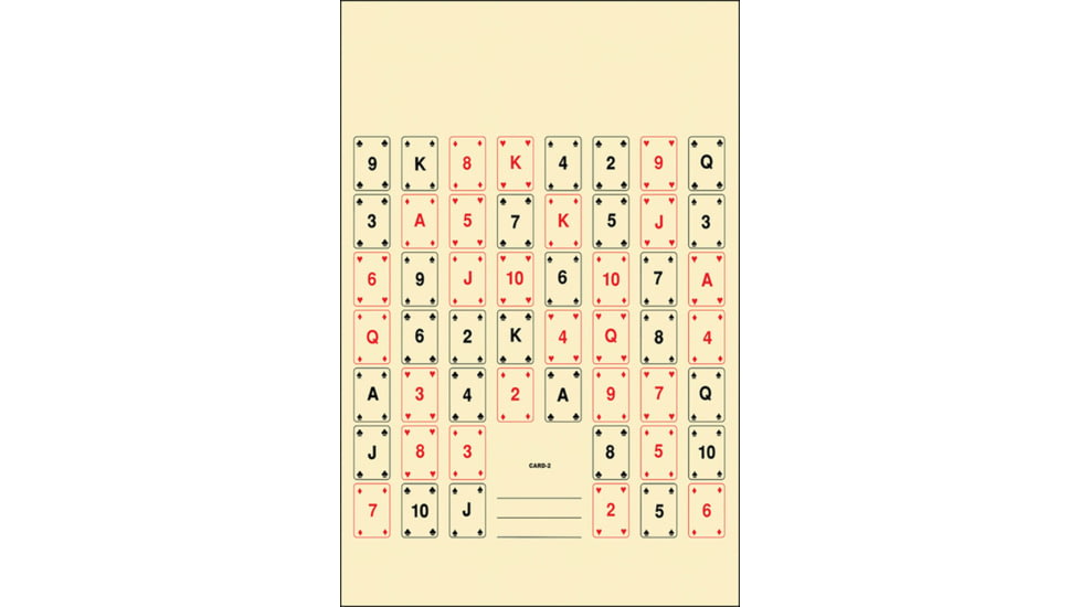 Action Target CARD-2-100 Playing Card #2Paper 22.50 X 24.00 52 Playing Car