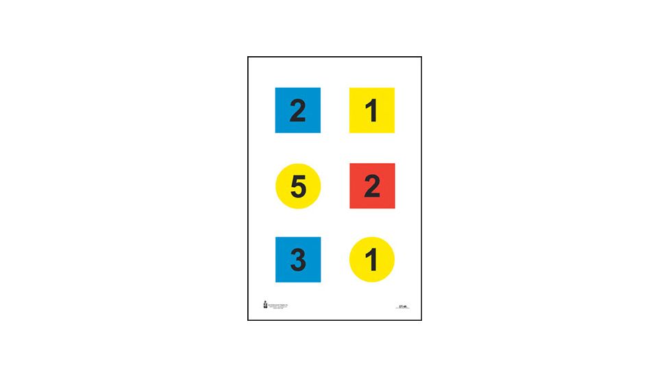 Action Target Command Targets 100 Per Case, Red/Yellow/Blue, 23in x 35in, DT-4C-100