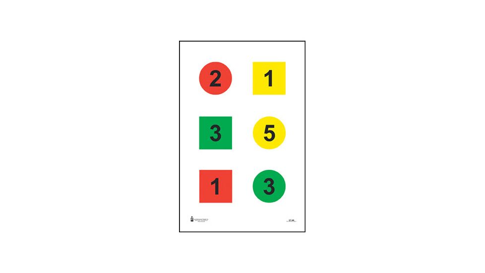 Action Target Command Targets 100 Per Case, Red/Yellow/Green, 23in x 35in, DT-4A-100