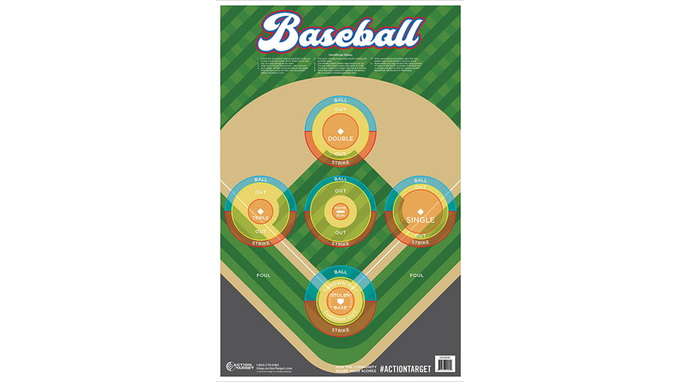 Action Target GS-BASE-100FIRE1100 Action Baseball Hanging Paper 23 X 35 Ba