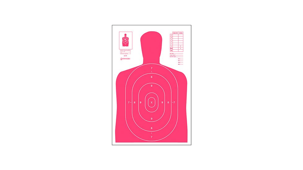 Action Target High Visibility Fluorescent B-27E Indoor Target 100 Per Case, Red, 23in x 35in, B-27E-RD-100