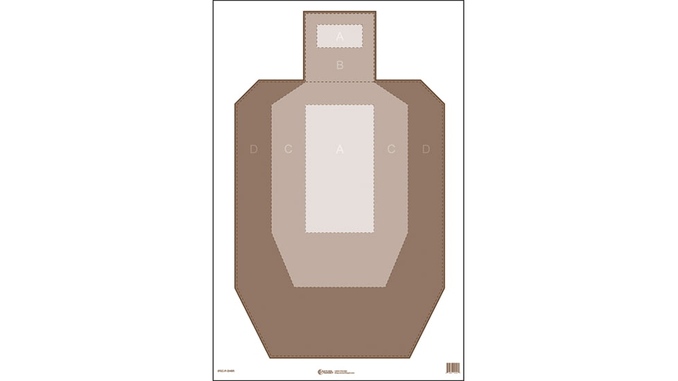 Action Target IPSC Paper Target with Visible Scoring Zones, 23x35in, Brown, IPSC-P SHBR-100