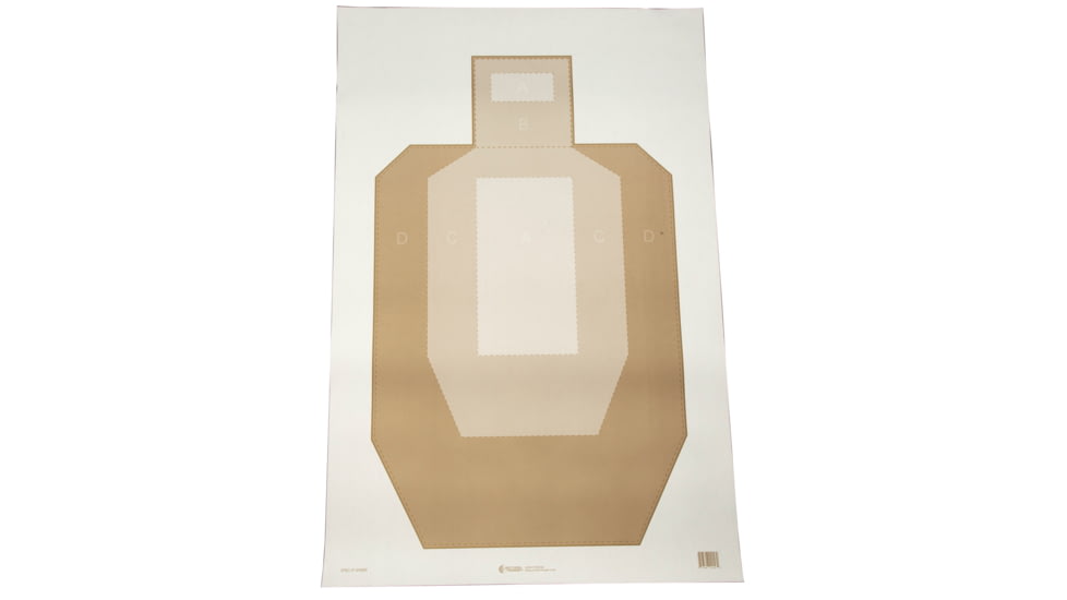 Action Target IPSC Paper Target with Visible Scoring Zones, Brown, 23 x 35, 100 Per Box