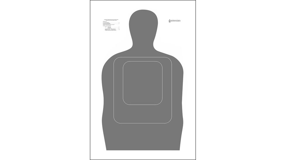 Action Target TQ-15 Standard Silhouette 25 Yard Qualification Target 100 Per Case, Gray, 24in x 45in, TQ-15-100