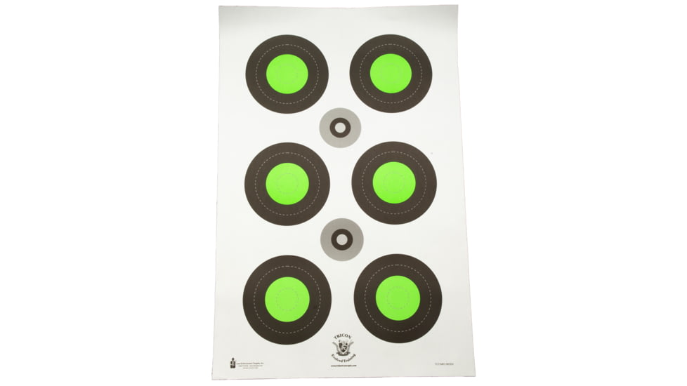 Action Target Trident Concepts Fluorescent Green Bull's-Eye Target, Green and Black, 100 Per Box