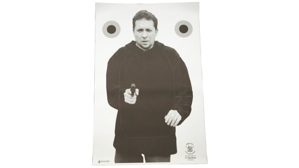 Action Target Tridents Concepts Tactical Target Version 6, Training Target, Black and White, 23 x 35, 100 Per Box