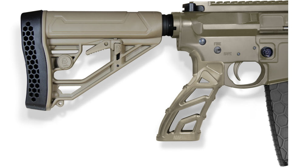Adaptive Tactical LTG Lightweight Tactical AR Grip with Adjustable M4-Style Stock for AR15/AR10 Carbines, FDE, AT-01900-E-KIT1