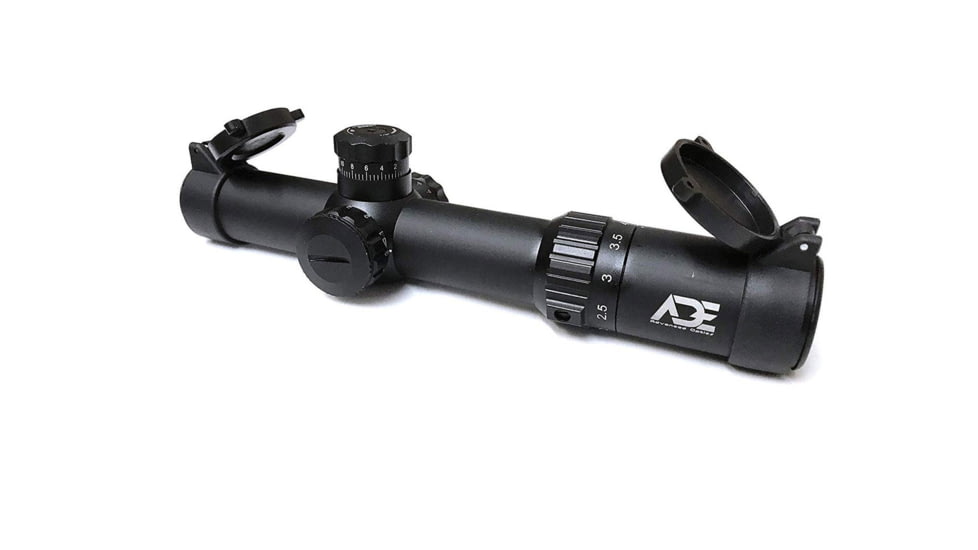 ADE Advanced Optics 1-4x24mm Riflescope, SFP, Illuminated Mil Dot Reticle, Matte, Black, Gen2 1-4x24