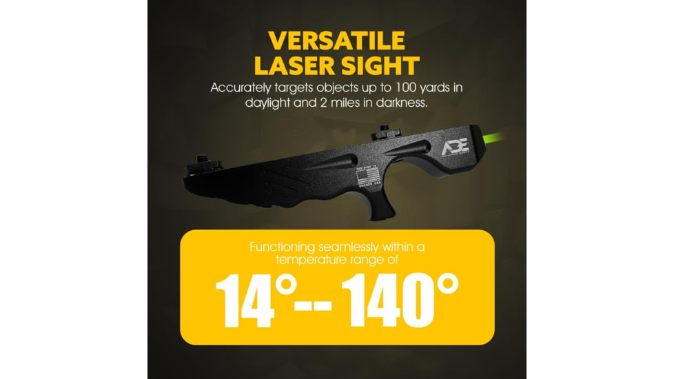 ADE Advanced Optics M-Lok Angled Foregrip/Handstop, Green Laser, Black, HG77