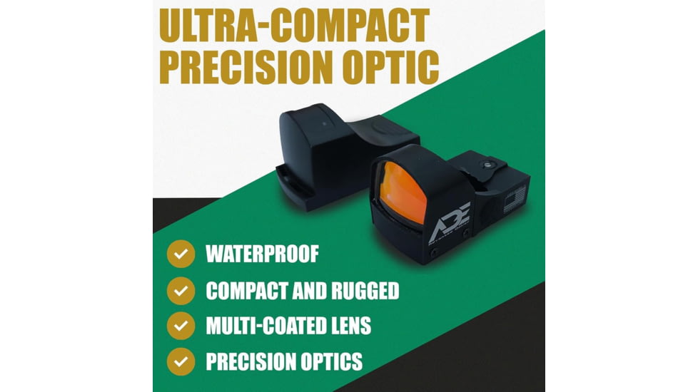 ADE Advanced Optics RD3-009 Motion Awake 1x Reflex Red Dot Sight w/Ruger Security 9 Mount Plate