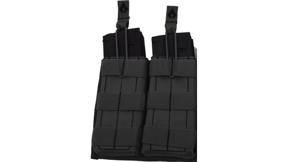 Advance Warrior Solutions Open Top Double Mag Pouch for AR15, AR10, AK47, Black, AROTDMP-BL
