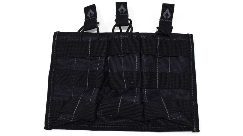 Advance Warrior Solutions Open Top Triple Mag Pouch for AR15, AR10, AK47, Black, AROTTMP-BL