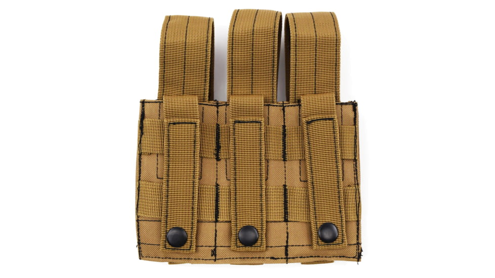 Advance Warrior Solutions Pistol Triple Mag Pouch, 600D Poly PVC, Tan, PTMP-TN