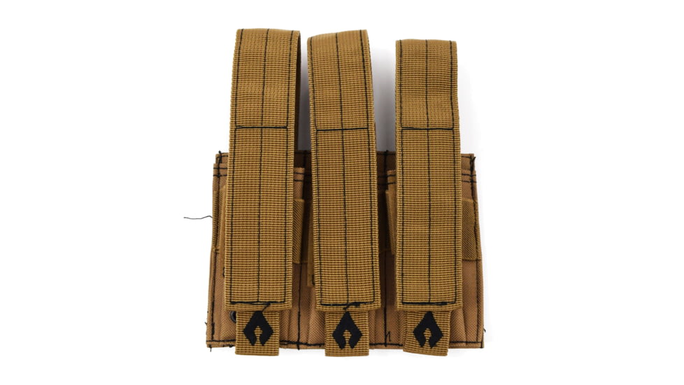 Advance Warrior Solutions Pistol Triple Mag Pouch, 600D Poly PVC, Tan, PTMP-TN