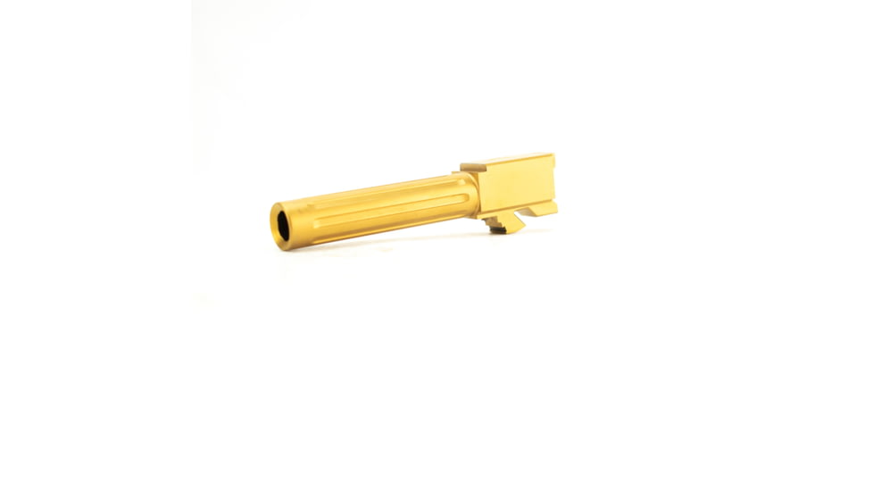 Agency Arms Mid Line Match Grade Drop-In Barrel, Fluted, Glock 19 Gen5, Gold, Titanium Nitride, MLG19G5FTiN