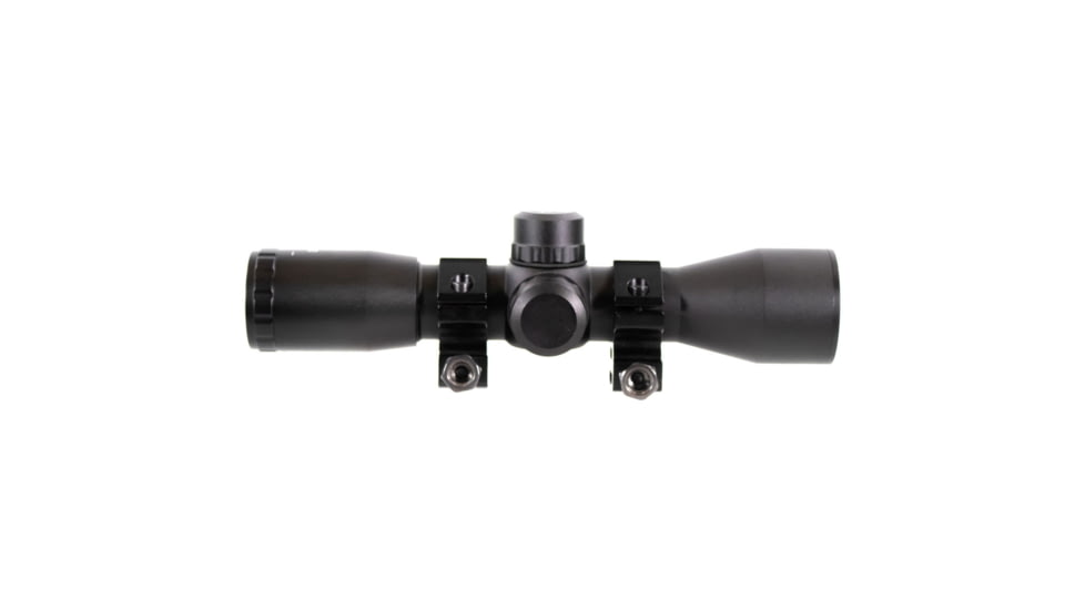 AIM Sports Inc 4X32mm Compact Rifle Scope w/ Rings, Mil-Dot Reticle